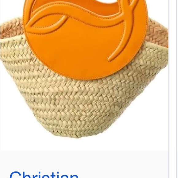 Christian Louboutin raffia and orange bag . Never used . - Picture 4 of 6